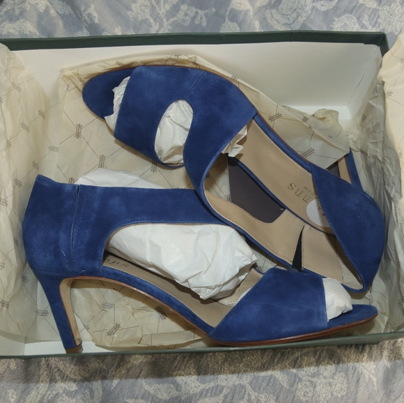 Hobbs Lexi Suede Sandals Blue US 10 - Picture 4 of 10